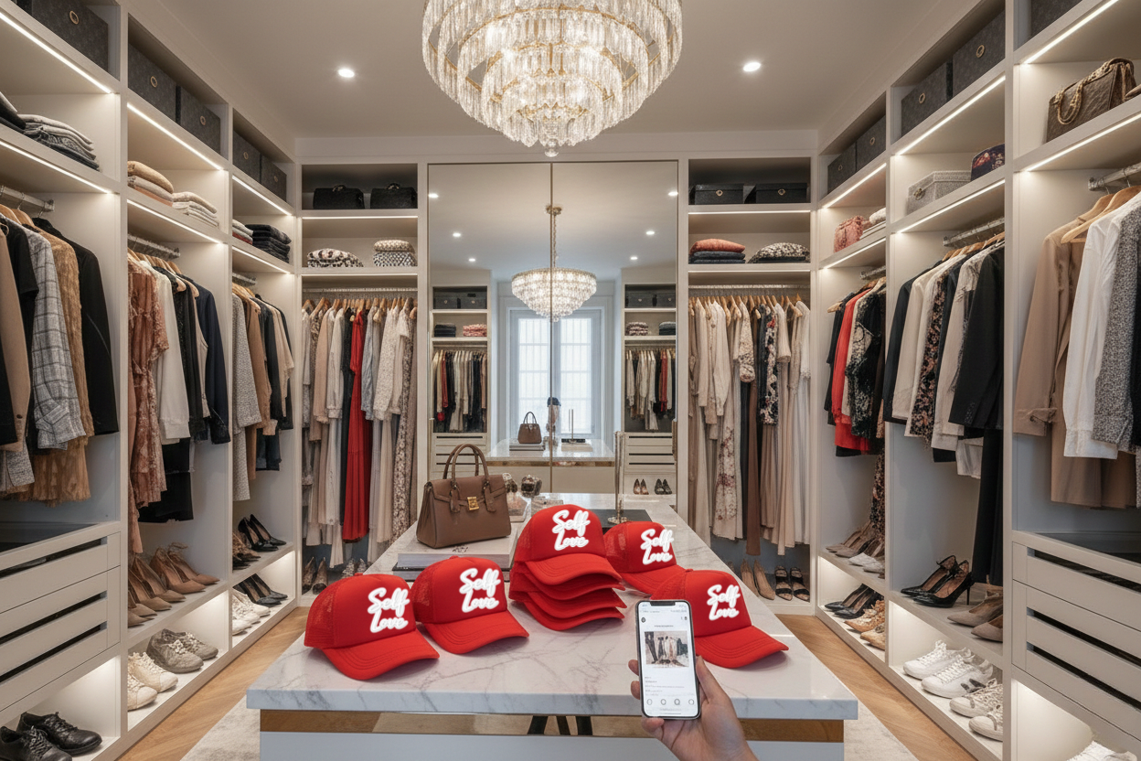 Self Love Trucker Hat Red