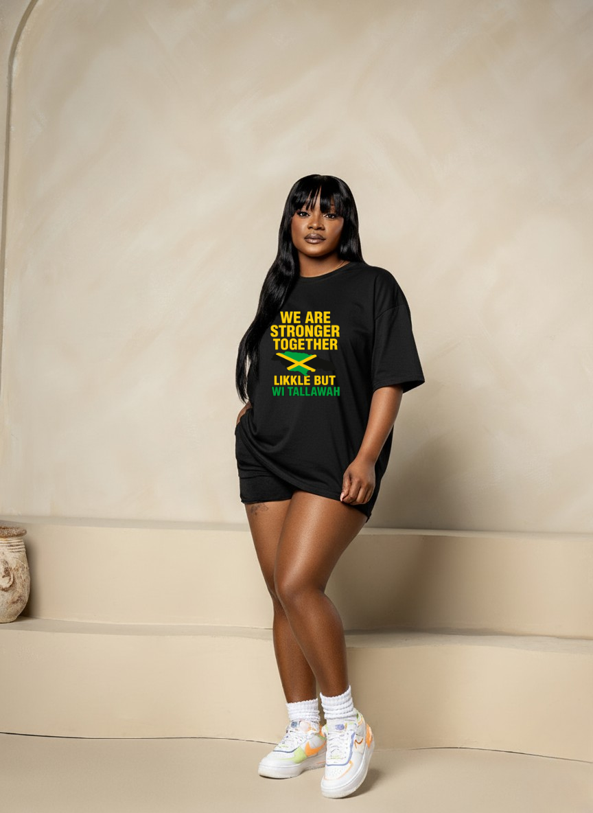 Black Tee with Jamaica Print