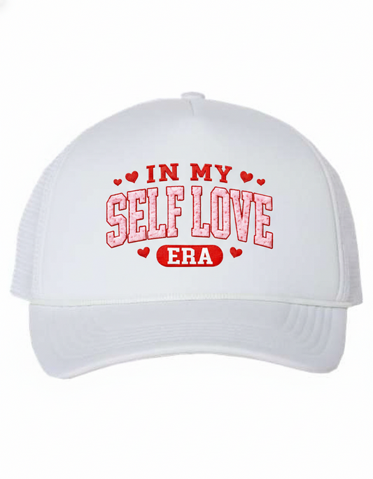 In My Self Love Era" Signature Trucker Cap – Crisp White